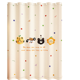 浴室防水浴帘防霉免打孔隔断卫生间干湿分离挂帘遮挡门帘窗户涤纶