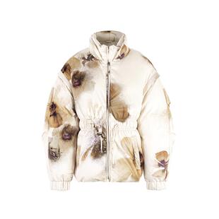 MESUX米岫冬季新品时尚设计白鹅绒收腰印花羽绒服女MLWUL209