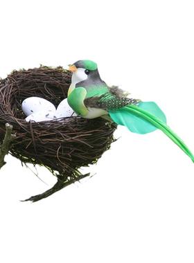 藤编鸟窝家居装饰复活节仿真鸟巢