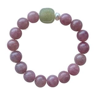 曦光里【赐福】好运/富足 原创和田玉天然粉水晶手串链新年礼物