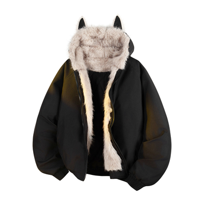 WASSUP美式座山雕毛领棉服外套男