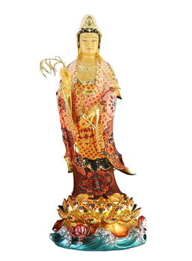 纯铜彩绘观世音菩萨佛像