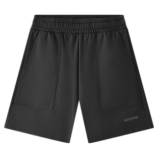 斯凯奇白色短裤男女同款宽松休闲运动裤纯色情侣针织裤子舒适下装