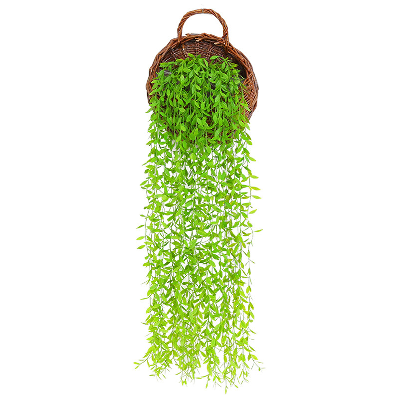 仿真柳叶藤条假花吊顶假绿植装饰