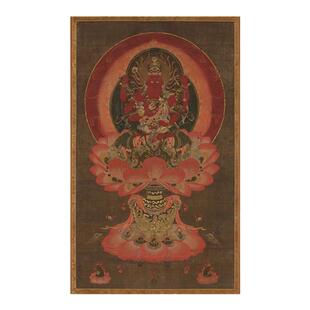 日本南北朝时期爱染明王像佛工笔重彩佛画菩萨学习临摹画稿素材
