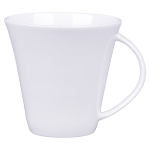 单杯骨瓷咖啡杯酒店红茶杯餐厅会所陶瓷轻奢高级感设计感纯白简约