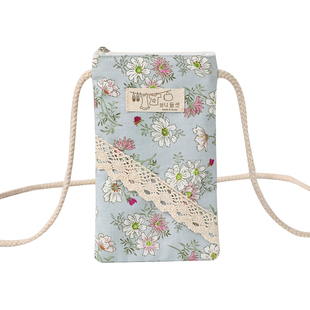 手机包斜挎包散步迷你小包包女2025新款学生帆布袋手机袋子布挂包