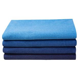 手工靛蓝染蜡染帆布纯棉渐变草木印染服装桌布茶席DIY刺子绣面料