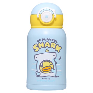 B.Duck小黄鸭儿童保温杯一壶双盖650ml大容量学生316L不锈钢水杯