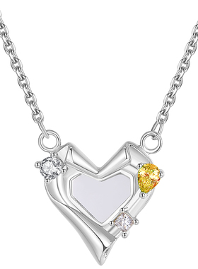 KLINKLIN镀白金女爱心锁骨链气质