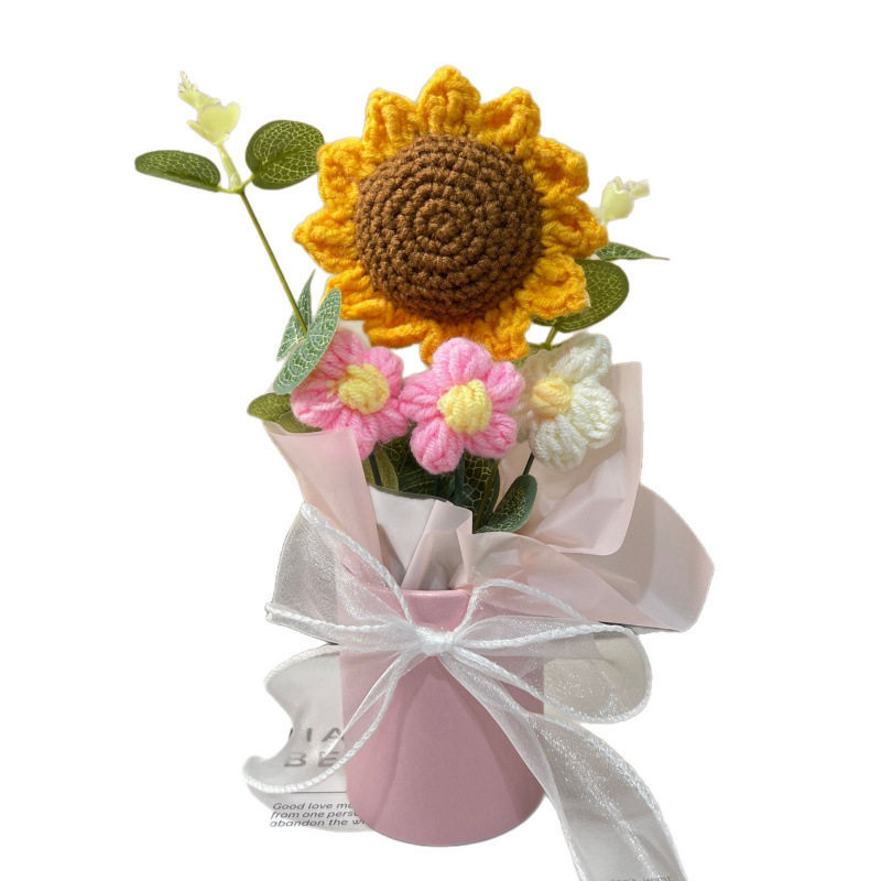 教师节向日葵抱抱桶手工花束