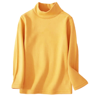 男女童德绒半高领修身打底衫2025新款中大童秋冬内搭立领洋气上衣