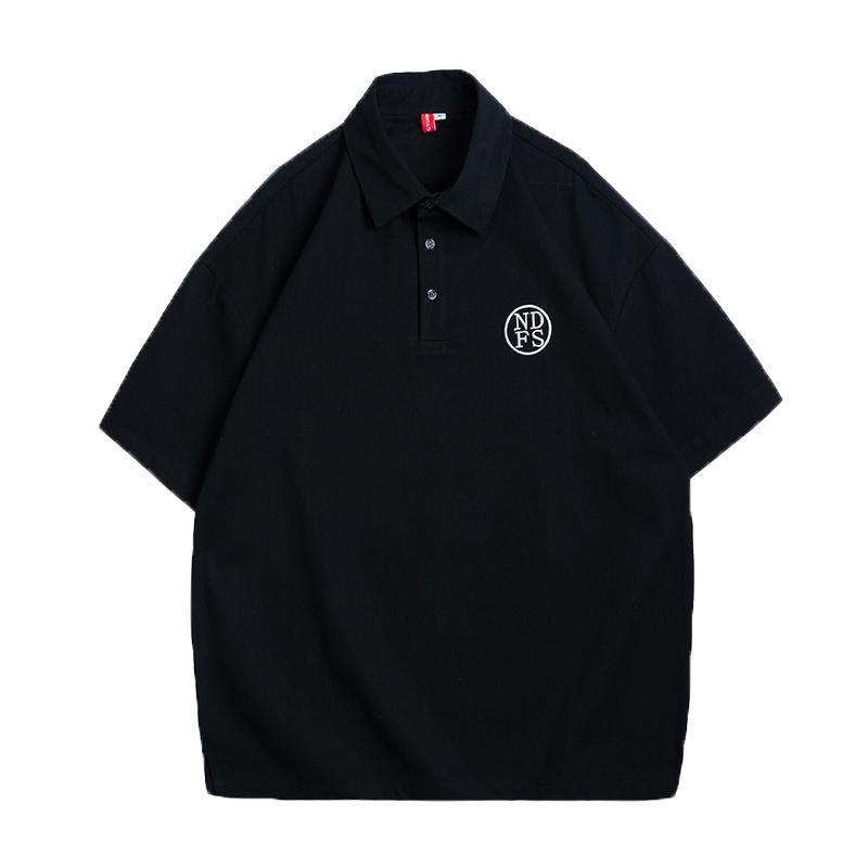 夏季男polo衫短袖宽松ins设计感小众翻领t恤潮牌潮流百搭港风半袖