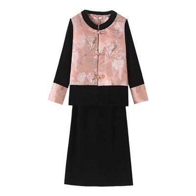 新款大码新中式套装女外套半身裙