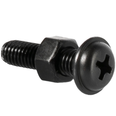 黑色十字圆头带垫螺丝螺母套装