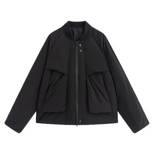 流石男装棒球服羽绒外套2025年冬季新款男士保暖时尚设计立领夹克