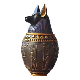古埃及猫宠物木乃伊卡诺皮克罐家居装饰品酒柜摆件密室逃脱储物罐