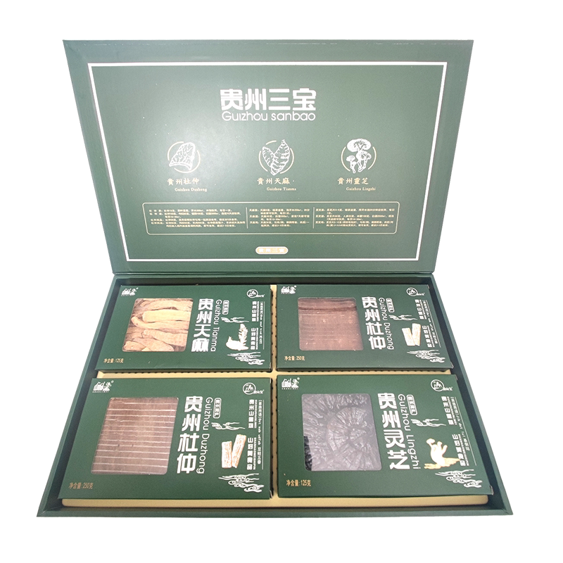 贵州三宝天麻灵芝杜仲礼盒750g