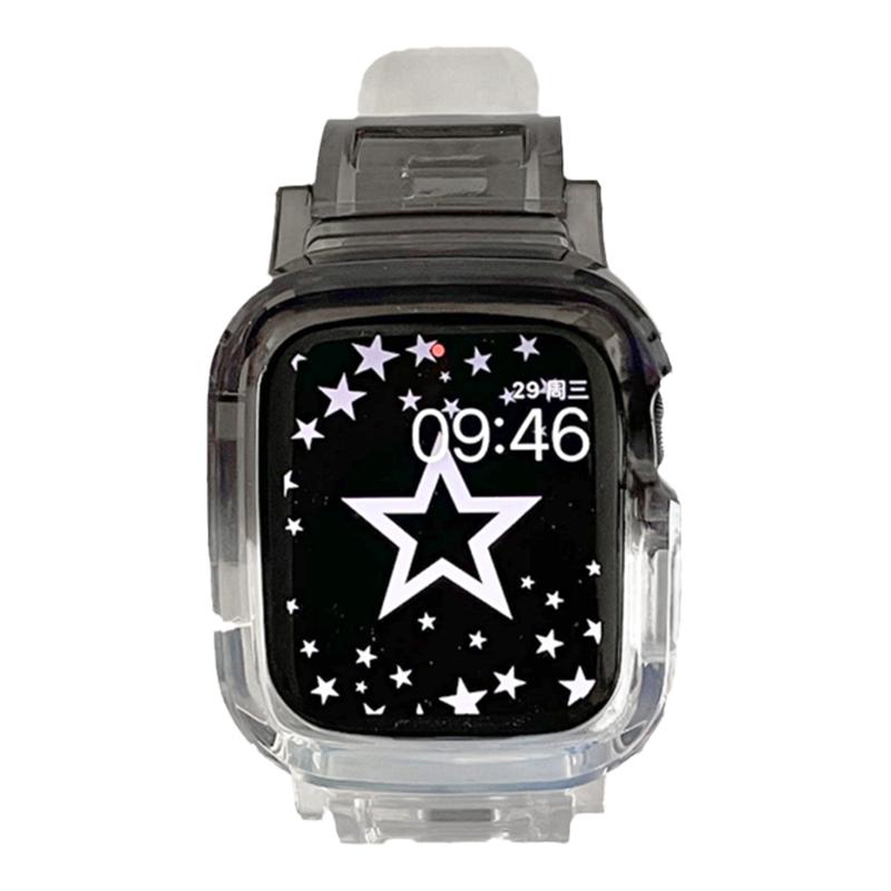 新款渐变冰川透明表带适用iwatch