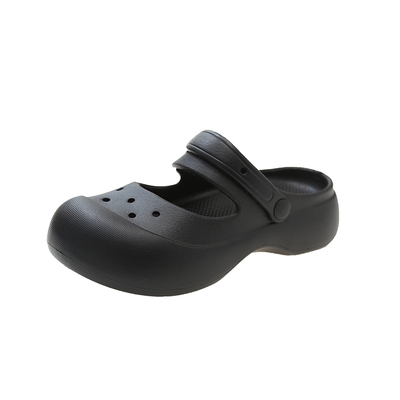 珍妮哒 拖鞋女外穿踩屎感厚底夏季新款包头半拖凉鞋玛丽珍洞洞鞋