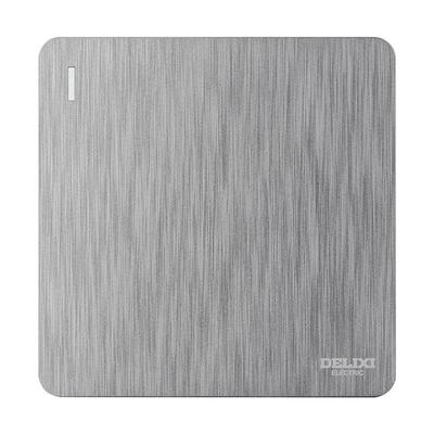 德力西86型开关插座面板拉丝灰色