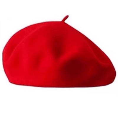 沈月同款红色贝雷帽子