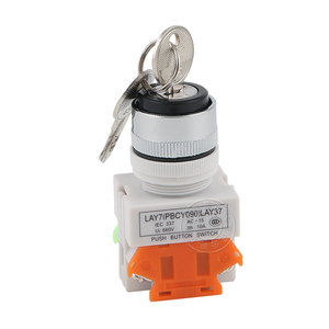 按钮开关LAY37-11Y2 20Y3 带钥匙二位/三位按钮 常开常闭 22mm