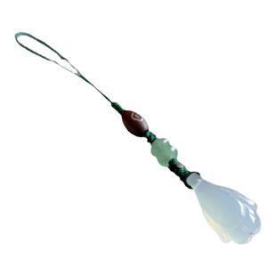 新品天然玛瑙木兰花手机链挂件挂绳水晶玉髓钥匙扣汉服押襟包挂饰