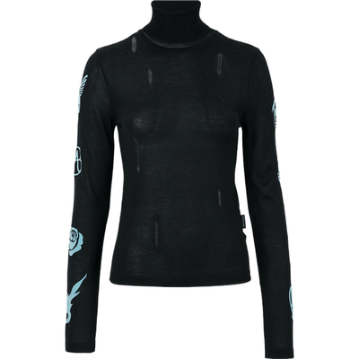 【38焕新周】Andersson Bell 女秋冬植绒仿旧混纺针织高领上衣