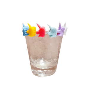 新品创意硅胶酒杯识别标记号彩色菠萝独角兽杯子区分派对专用包邮