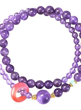 阿吉豆手链女款紫水晶玛瑙手饰品