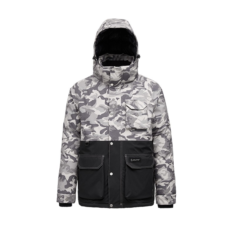 君羽户外鹅绒羽绒服男拼色外套