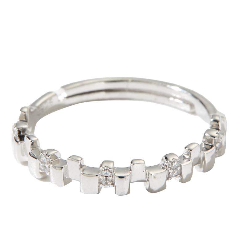 三福925银指尖闪耀戒指单个 气质时尚设计感指环首饰830870