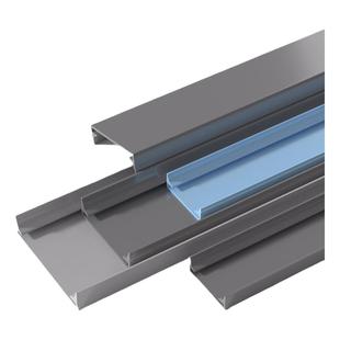 PVC线槽卡扣滑盖 灰白蓝色塑料线槽盖板25 30 35 40 50 60替换盖