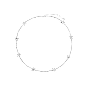 AWE五角星碎银项链沈月明星同款秋冬百搭毛衣链轻奢高级感不掉色