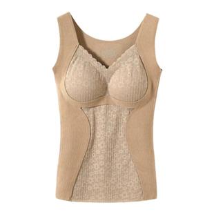 磨毛保暖背心女内衣25秋季带胸垫加绒加厚内搭打底衫V领冬上衣