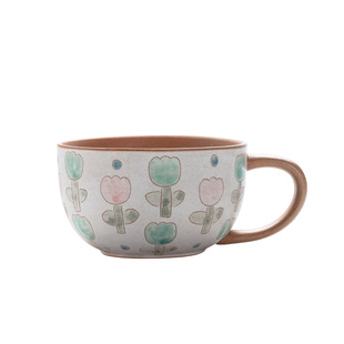 器昔汐月堂手工创意陶瓷一人食饭碗麦片碗早餐盘勺子家用餐具套装