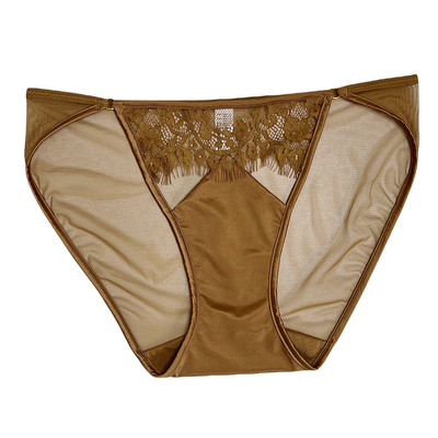 花时间奢华法式缎面性感蕾丝内裤