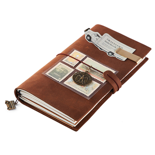 TN手帐日式日记本创意 手帐本活页 旅行笔记本文具复古牛皮本子