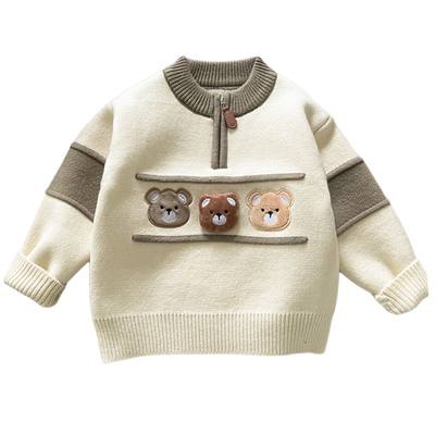 一体绒儿童毛衣秋冬装保暖羊绒衫
