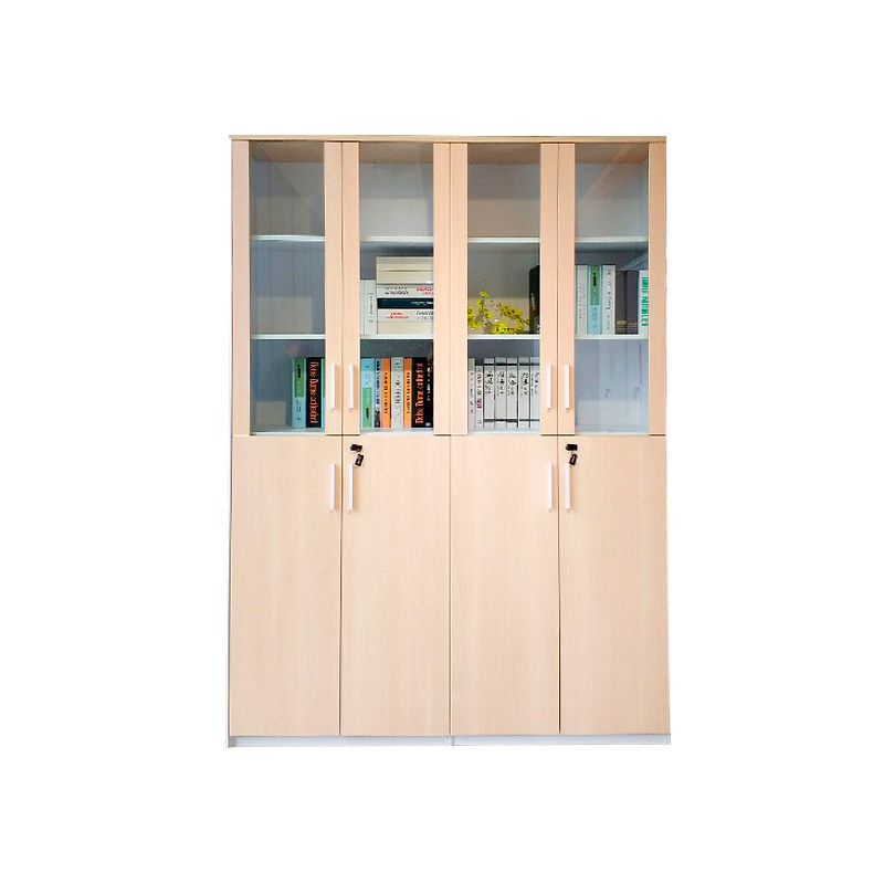 圣奥玻璃门文件柜木质资料柜带锁多层办公储物柜子档案柜办公家具