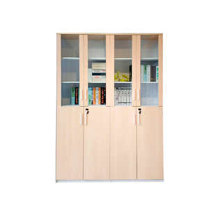 圣奥玻璃门文件柜木质资料柜带锁多层办公储物柜子档案柜办公家具