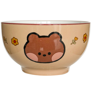 正版布朗熊陶瓷碗盘餐具整套碗碟家用新款高颜值情侣宝宝专用饭碗