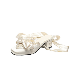 法式仙女绑带单鞋芭蕾风粗跟lolita鞋2026春季新款小众晚风温柔鞋