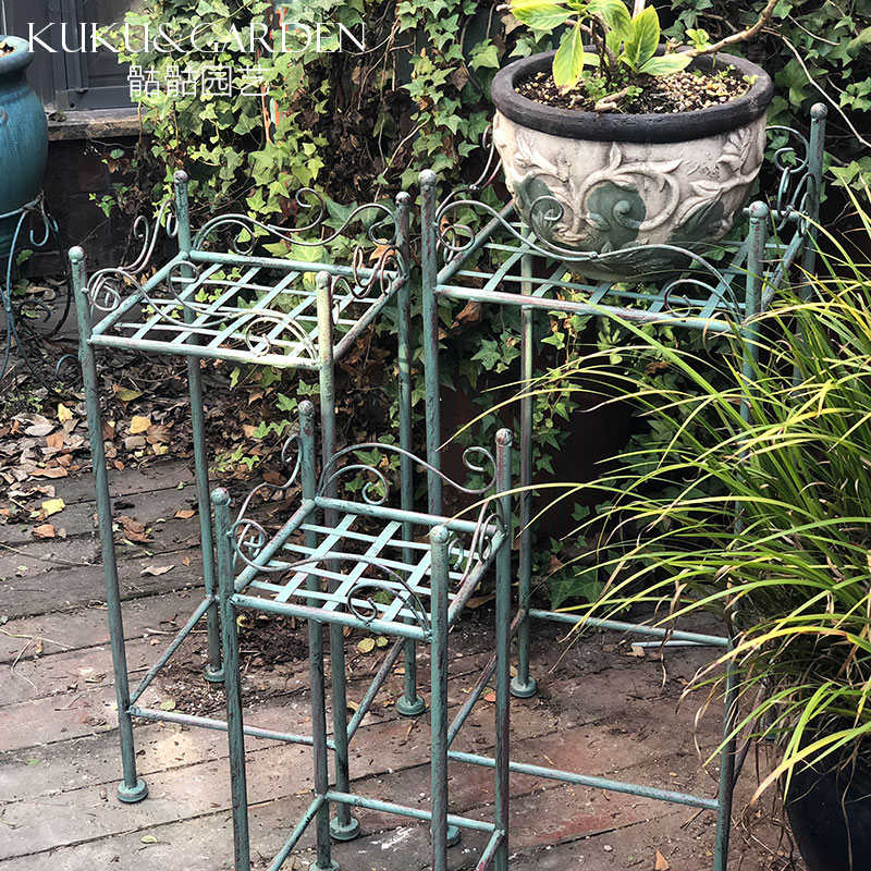 铁艺落地花架 组套装花凳多肉阳台花架花园多功能置物架三件套装