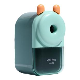 得力卷笔刀大口径手摇转笔刀特粗洞洞笔加粗铅笔削笔器小学生专用铅笔刀儿童粗杆大三角铅笔卷笔刀全能转笔刀