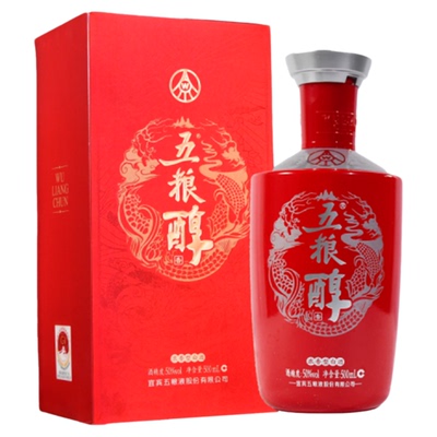 【官方自营】五粮醇红装50度500mL浓香白酒宴席喜宴酒