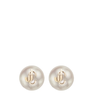 [白鹿珍选]JIMMY CHOO/ PEARL STUDS 女士金属珍珠耳钉