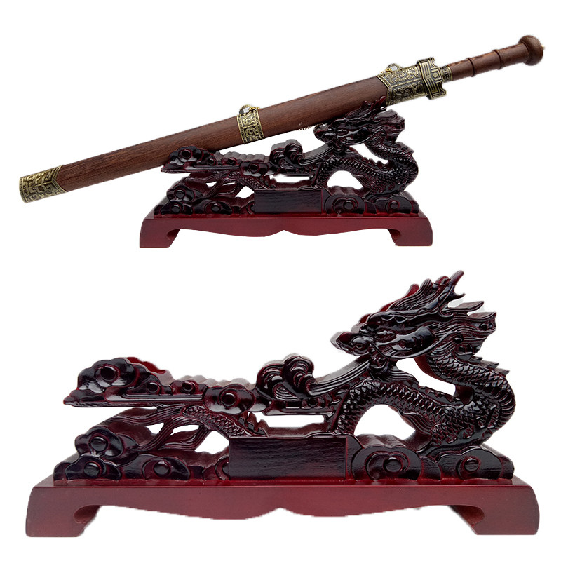 精品实木雕刻 宝剑架 仿红木汉剑托剑座底座赤壁汉剑刀剑架子
