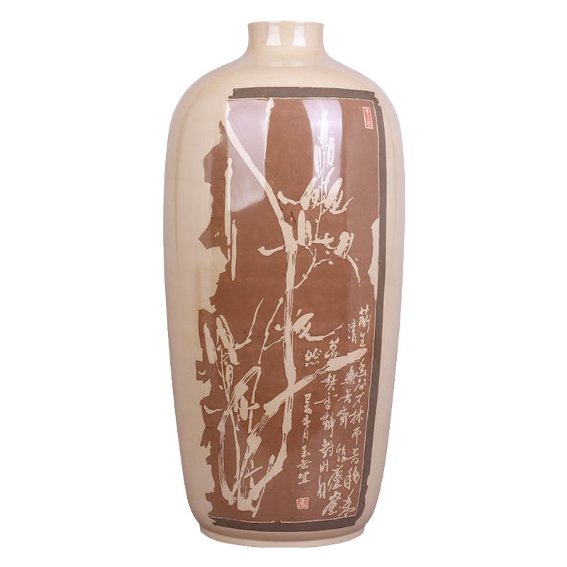 云南建水紫陶花瓶手工家装花器花插茶道摆设瓶玉竹-大花瓶 玉Q51